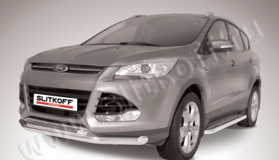Защита переднего бампера Slitkoff для Ford Kuga (2012-2015)