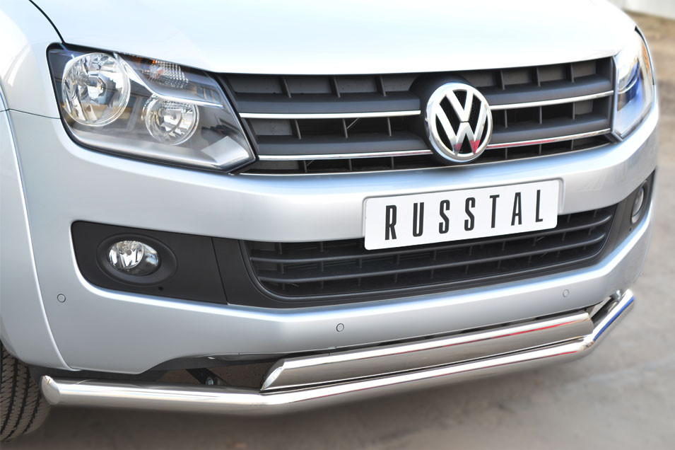 Передняя защита Russtal 63/75х42 мм для Volkswagen Amarok (2010-2016)