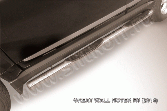 Пороги Slitkoff стальная трубадля Great Wall Hover H3 (2014-н.в.)