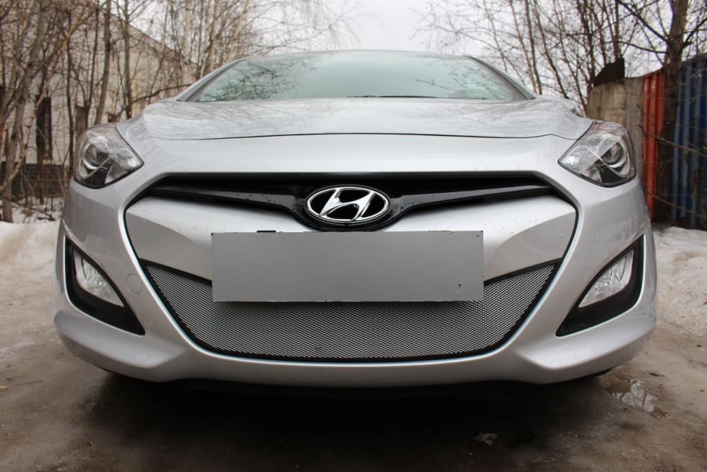 Защитная сетка радиатора ProtectGrille для Hyundai i30 (2013-2015 Хром)