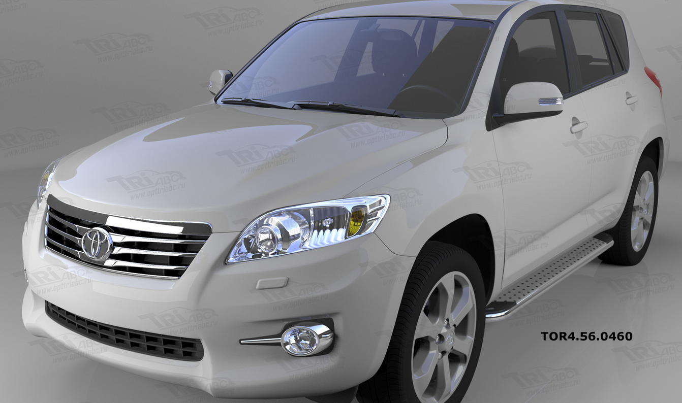 Пороги алюминиевые (Opal) для Toyota RAV4