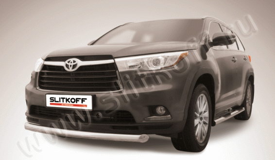 Защита переднего бампера Slitkoff для Toyota Highlander (2013-2015)