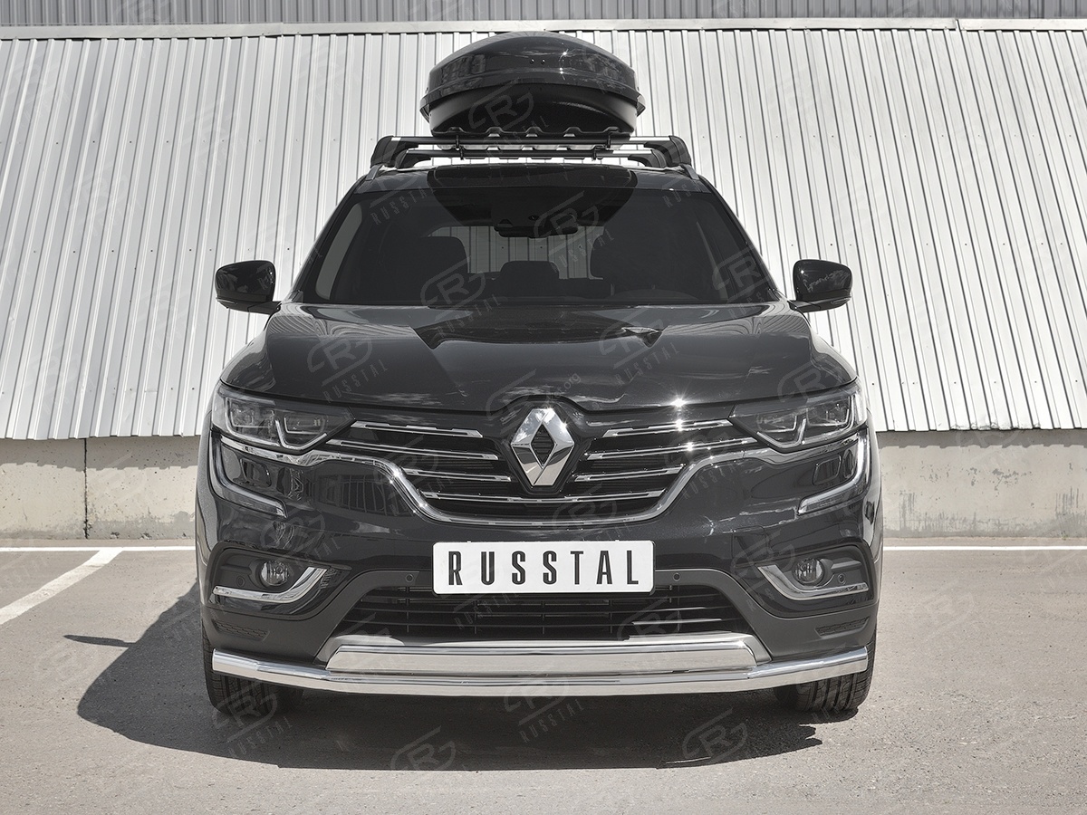 Передняя защита Russtal 63/75x42мм для Renault Koleos (2017-н.в.)