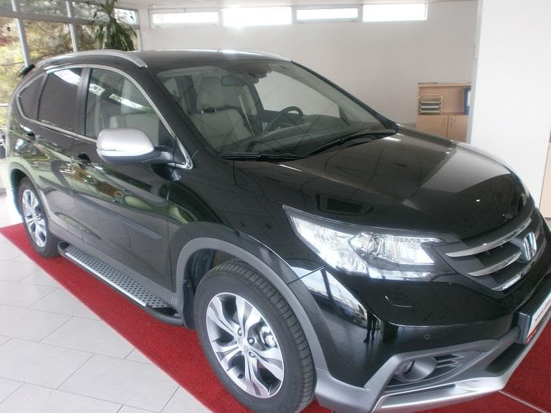 Пороги алюминиевые (Sapphire Silver) для Honda CR-V (2012-н.в.)