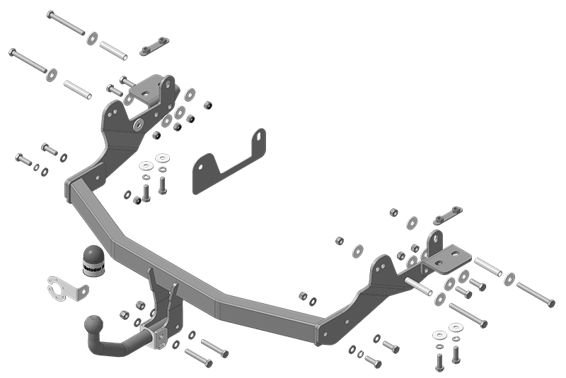 Фиксированный фаркоп Motodor 90909-A для Hyundai H1 (Starex) (2008-2023)