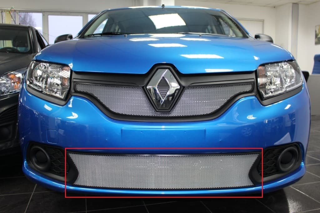 Защитная сетка радиатора ProtectGrille для Renault Sandero (2014-2015 Хром)