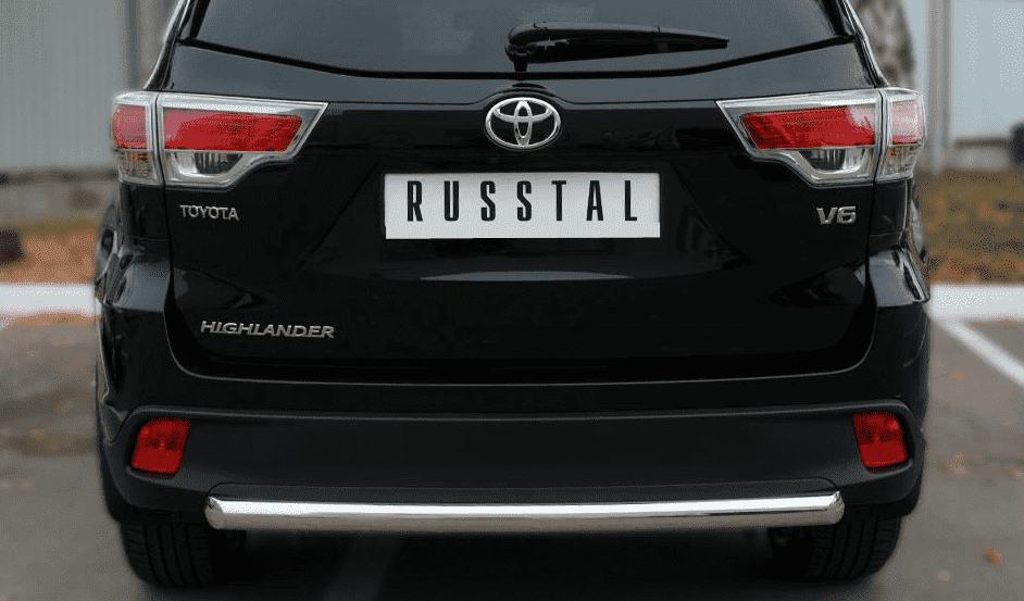 Защита заднего бампера D63 (дуга) "RUSSTAL" для Toyota Highlander