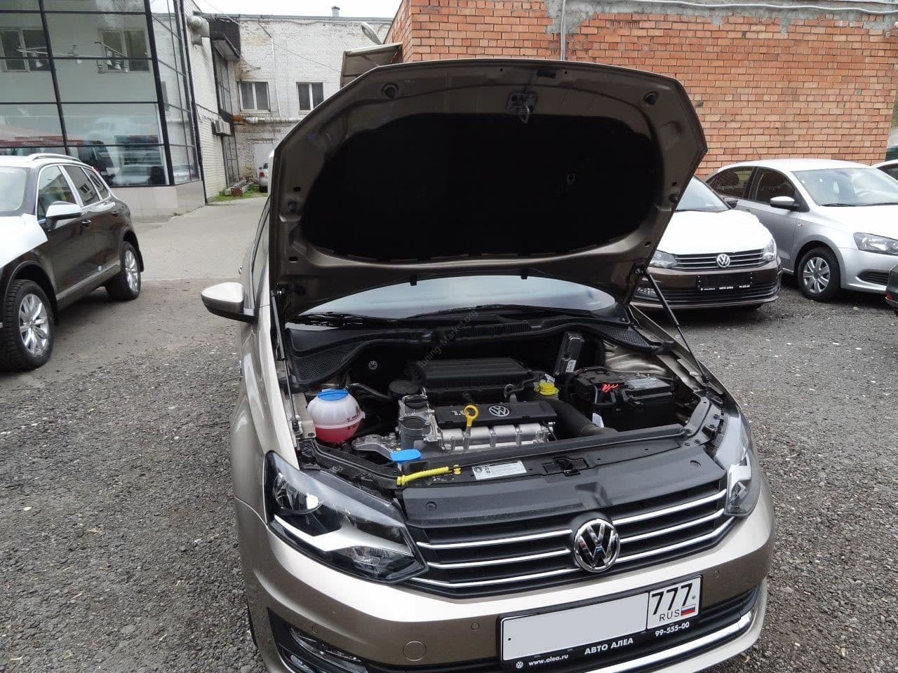 Газовые упоры (амортизаторы) капота A-ENGINEERING для Volkswagen Polo (2009-2019)
