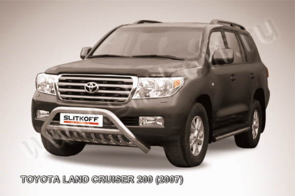 Защита переднего бампера Slitkoff для Toyota Land Cruiser 200 (2007-2012)