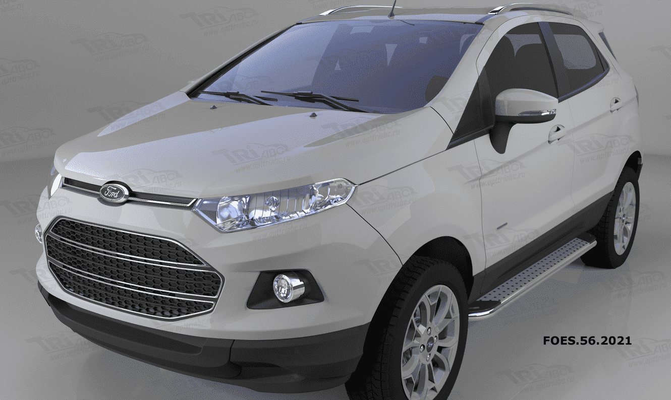 Пороги алюминиевые (Opal) для Ford EcoSport (2013-н.в.)