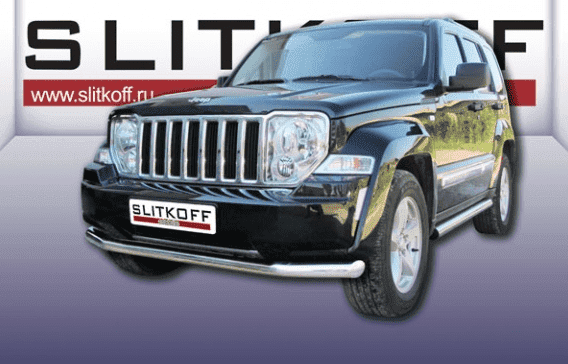 Защита переднего бампера Slitkoff для Jeep Cherokee (2007-2012)