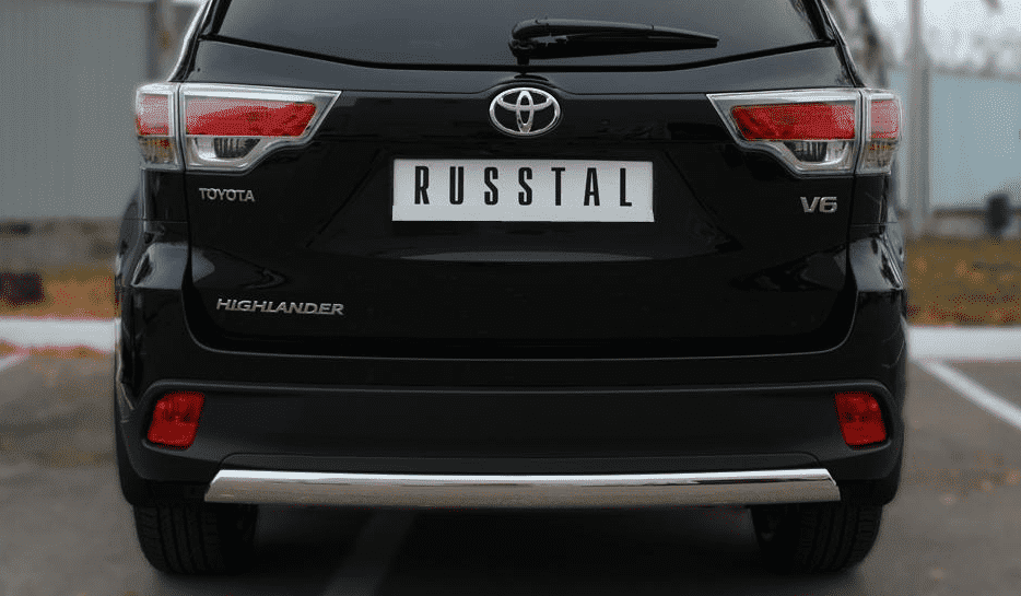 Защита заднего бампера D75хD42 (дуга) "RUSSTAL" для Toyota Highlander