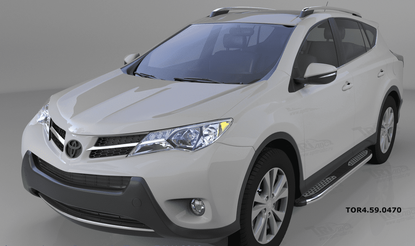 Пороги алюминиевые (Zirkon) для Toyota RAV4