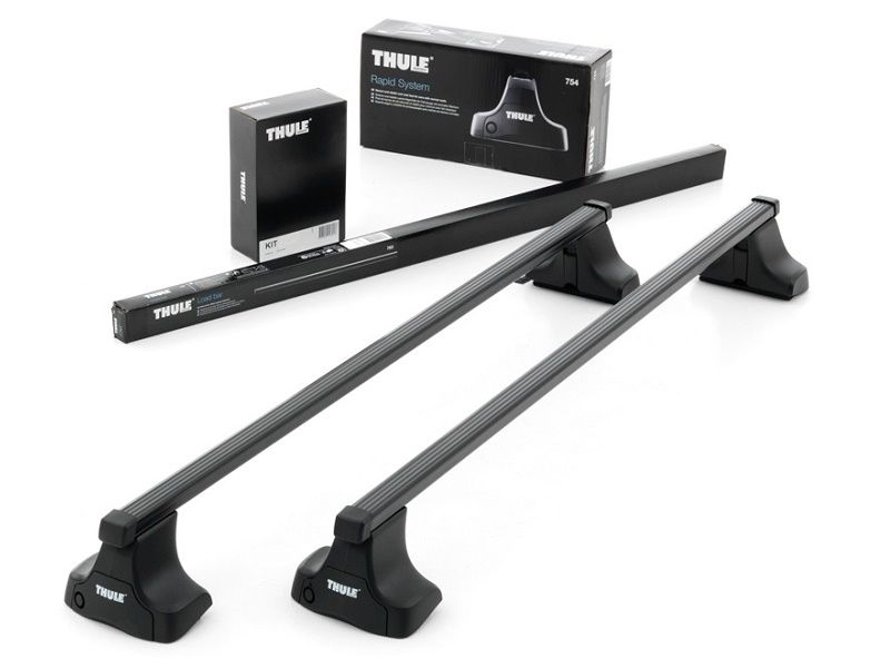 Багажник Thule SquareBar на стальных дугах для Audi A4 (B6,B7) седан 2001-2007