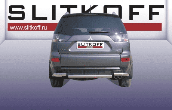 Защита заднего бампера d57 "SLITKOFF" для Mitsubishi Outlander XL