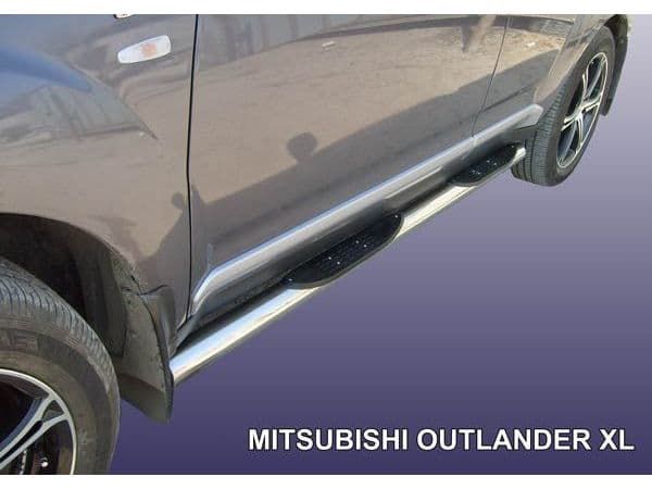 Пороги d76 с проступями "SLITKOFF" для Mitsubishi Outlander XL
