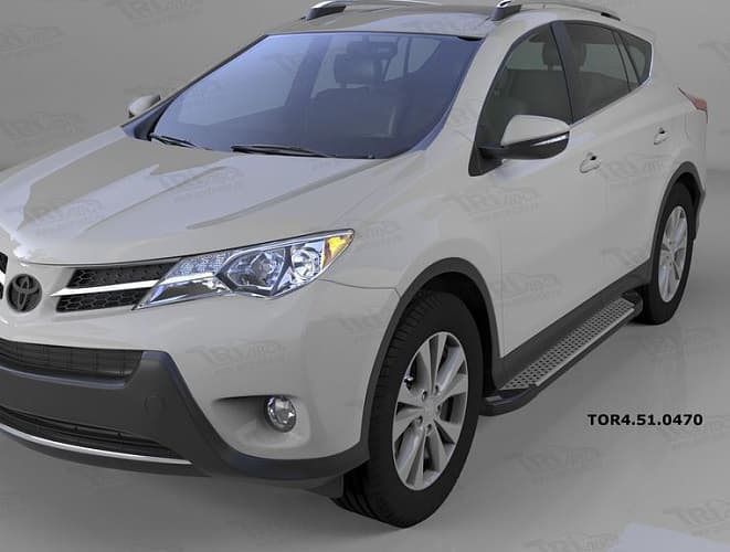 Пороги алюминиевые (Sapphire Silver) для Toyota RAV4