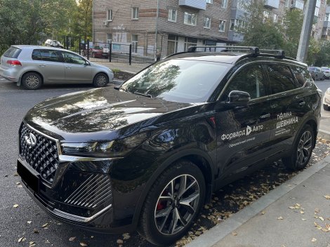 Багажник LUX Scout-2 на черных аэродинамических дугах для Chery Tiggo 7 Pro Max