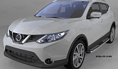Пороги алюминиевые (Zirkon) для Nissan Qashqai (2014-н.в.)