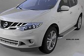 Пороги алюминиевые (Opal) для Nissan Murano