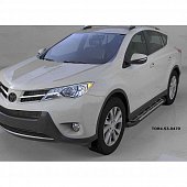 Пороги алюминиевые (Corund Silver) для Toyota RAV4