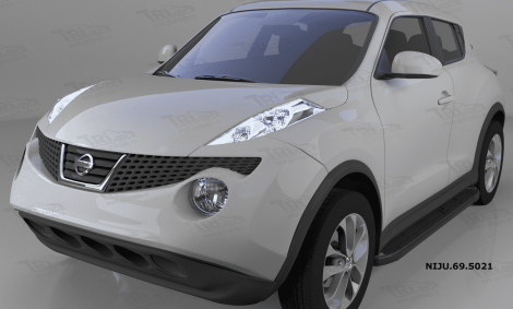 Пороги алюминиевые (Corund Black) для Nissan Juke