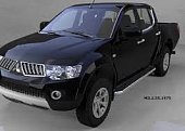 Пороги алюминиевые (Ring) для Mitsubishi L200