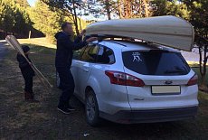 Багажник Атлант с прямоугольными дугами на Ford Focus