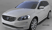 Пороги алюминиевые (Sapphire Black) для Volvo XC60