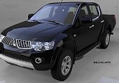 Пороги алюминиевые (Onyx) для Mitsubishi L200 (2014-2015)