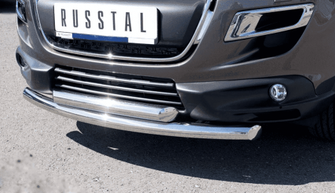 Защита переднего бампера d63x63 "RUSSTAL" для Peugeot 4008