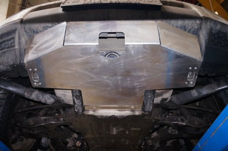 Алюминиевая защита картера и свеса бампера АВС-Дизайн для Land Rover Discovery 4