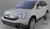 Пороги алюминиевые (Opal) для Hond CR-V (2006-2009)
