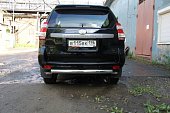 Защита задняя Alfeco короткая (ОВАЛ) 75х42 для Toyota LanCruiser Prado 150
