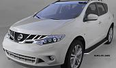 Пороги алюминиевые (Ring) для Nissan Murano