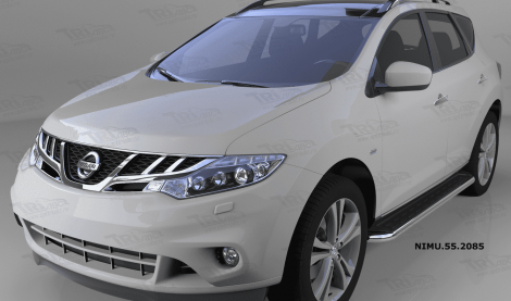 Пороги алюминиевые (Ring) для Nissan Murano