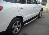 Пороги алюминиевые (Alyans) для Hyundai Santa Fe (2010-2012)