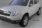 Пороги алюминиевые (Corund Silver) для Nissan Terrano