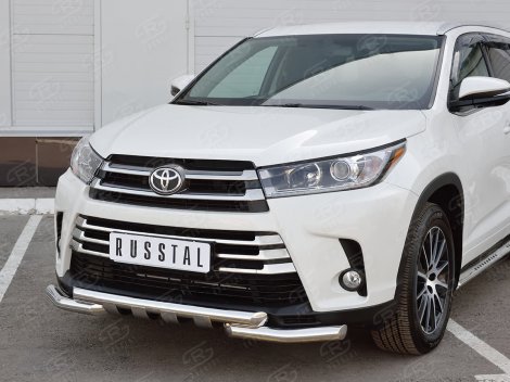 Передняя защита Russtal для Toyota Highlander (2016-н.в.)