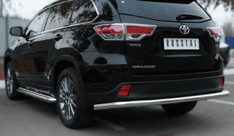 Защита заднего бампера D63 (секции) Russtal для Toyota Highlander