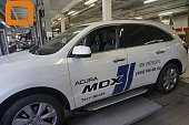 Пороги алюминиевые (Sapphire Silver) для Acura MDX (2013-н.в.)