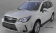 Пороги алюминиевые (Emerald Black) для Subaru Forester