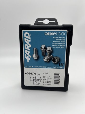 Секретки для оригинальных дисков Farad Galaxylock AD9T/M/2 с 2мя ключами для Toyota Sequoia (2000-2007)