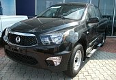 Пороги алюминиевые (Emerald Black) для Ssang Yong Actyon Sport