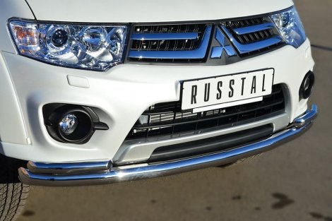 Передняя защита Russtal для Mitsubishi Pajero Sport (2013-2015)