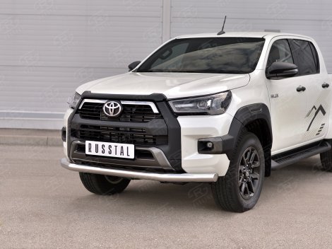 Передняя защита Russtal 76 мм для Toyota Hilux Black Onyx
