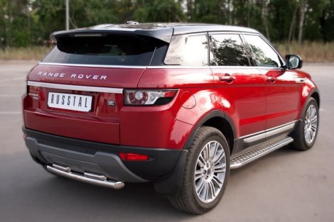 Пороги Russtal - труба 42 мм с площадкой из алюминия для Land Rover Range Rover Evoque Prestige u Pure