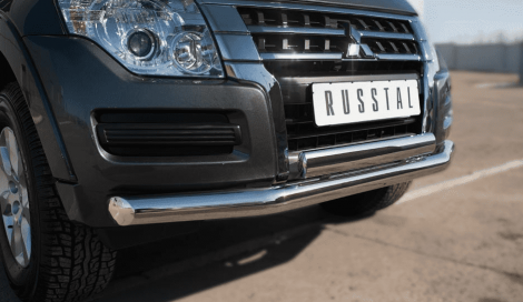 Передняя защита Russtal для Mitsubishi Pajero 4 (2014-н.в.)