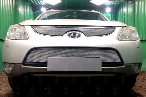 Защитная сетка радиатора ProtectGrille верхняя для Hyundai ix55 (2010-2015 Хром)