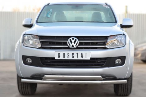 Передняя защита Russtal 63/75х42 мм для Volkswagen Amarok (2010-2016)